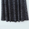 Hanging neck tie backless contrasting polka dot dress for women